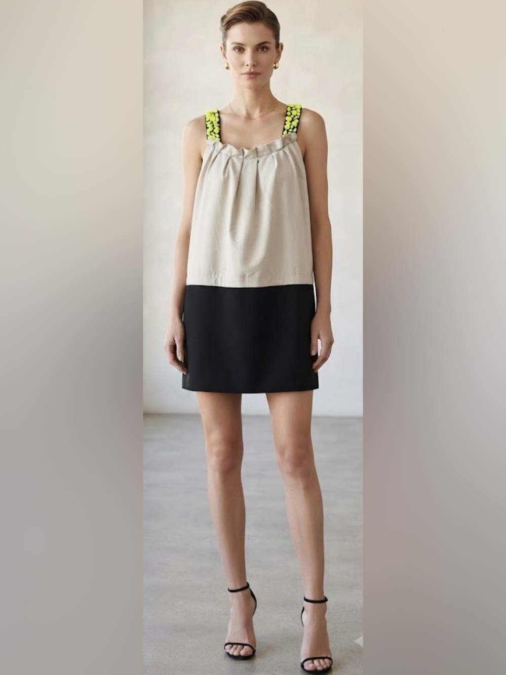 Vera Wang dress cream and blue